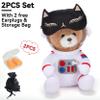 Drizzle Cat Eye Mask Natural Silk Sleep Mask Cute Smooth and Soft Eye Covers for Sleeping (2pcs Black) view 2