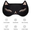 Drizzle Cat Eye Mask Natural Silk Sleep Mask Cute Smooth and Soft Eye Covers for Sleeping (2pcs Black) view 4