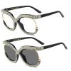 Oversized Transition Photochromic Bifocal Reading Glasses Women Bing Rhinestones Presbyopia Hyperopia Bifocal Sunglasses (black, 2.75, multiplier_x) view 2