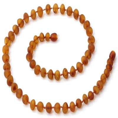 Baltic Amber Necklace for Adult - Natural Amber from Baltic Region, Genuine Baltic Amber (21.6, RAW Cognac)