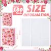 100 Packs Tissue Packs Floral Travel Tissues Packs Pocket Facial Tissues Soft Mini Small Tissues Travel Size Bulk 3 Ply Tissue Packs for Wedding Holiday Spring Picnic Party, 7 Sheets Each Pack view 3