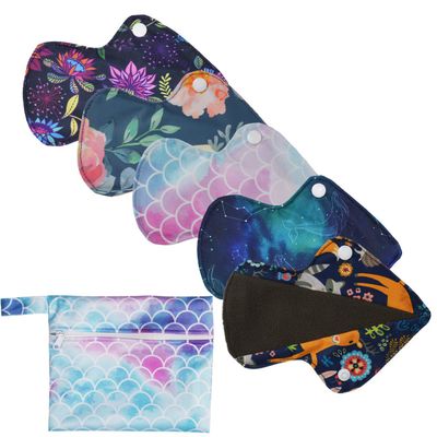 5 Thong Panty Liners 1 Wet Bag Cloth Menstrual Pads Sanitary Reusable Washable (Scales Pack)