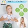 Chew Necklaces for Sensory Boys and Girls, Silicone Chew Toys for Kids with Autism, ADHD, SPD, Teething or Special Needs, Chewy Necklace for Adults Reducing Anxiety Fidgeting 7 Pack view 2