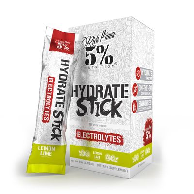 5% Nutrition Hydrate Stick Hydration Packets | Sport Electrolyte Powder Mix Packets with Coconut Water (Lemon Lime) (10 Count)