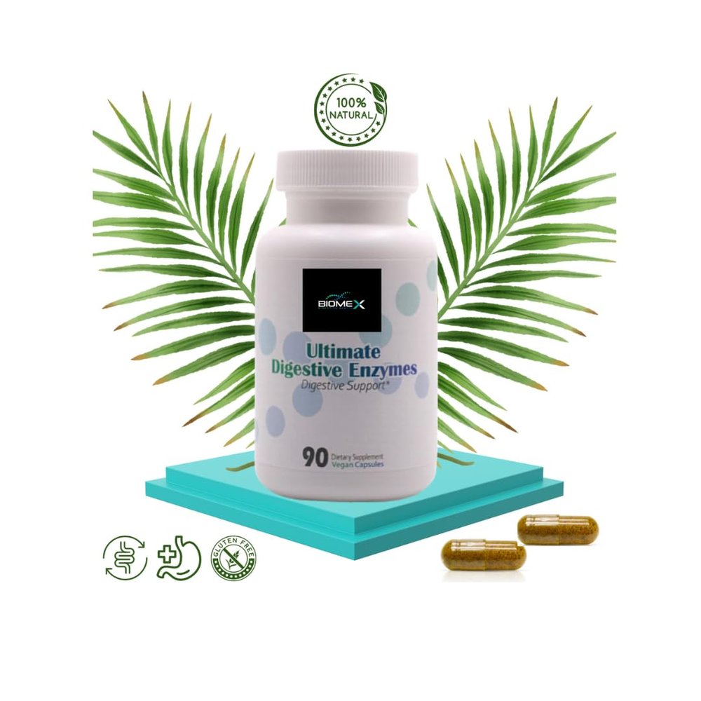 BIOME X Ultimate Digestive Enzymes,100% Vegan Friendly Gut Health, Formulated with Blend of Digestive Enzymes for Balanced Metabolism in Both Women/Men, (90 Count)