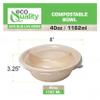 [400 Pack] 40 oz Round Disposable Compostable Paper Bowls with Dome Lids Heavy-Duty, Eco-Friendly Natural Bagasse Unbleached, Heat Resistant, 100% Biodegradable Salad Bowls Alternative to Plastic view 3