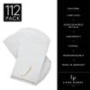 Luxe Party 112 Pack Hebrew Monogram Napkins| Hebrew Letters| Disposable| Linen Feel| Premium Airlaid | Decorative Table Setting| Guest Towel Napkin | NUN | White and Gold view 2
