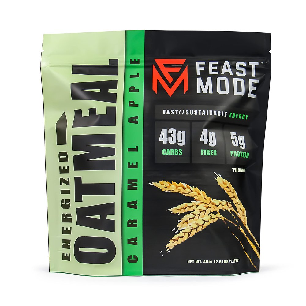 Feast Mode | Energized Oatmeal Caramel Apple | 2.5 pounds | 40oz | 30 Servings | Healthy Breakfast Carbohydrates | Gluten Free | Clean Energy | Protein | Fiber | Low Sodium | Anti-Oxidants