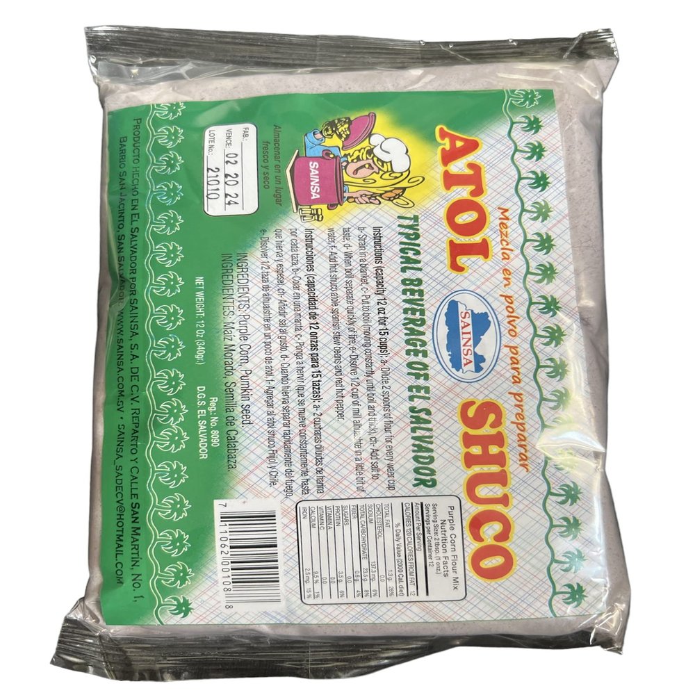 ATOL CHUCO DE EL SALVADOR MEZCLA EN POLVO CON ALHUASHTE