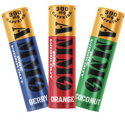 AMMO Pre Workout Powder Single Serve On The Go Sample 6 Pack - Extra Strength 300mg Caffeine Zero Sugar Focus & Pumps 3 Flavors 6-12 Servings