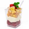 50 Pack 4 oz. Square Small Plastic Dessert Cup With Spoons Hermes Professional-Grade Recyclable Transparent Disposable Party Cup for Parfait Desserts, Appetizers, and Events CMJJ view 1
