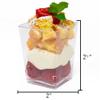 50 Pack 4 oz. Square Small Plastic Dessert Cup With Spoons Hermes Professional-Grade Recyclable Transparent Disposable Party Cup for Parfait Desserts, Appetizers, and Events CMJJ view 3