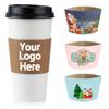 2000PCS Custom Bulk Coffee Cup Sleeves Personalized Cup Sleeves Disposable Wholesale Paper coffee Sleeves for Party Gatherings Businesses Restaurants Cafes Offices view 1