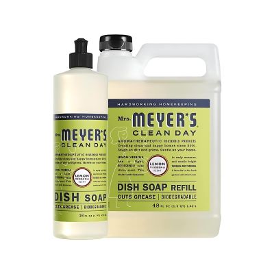 Mrs. MEYER'S Dish Soap Variety, 1 Dish Soap, 1 Refill, Lemon Verbena, 1 CT