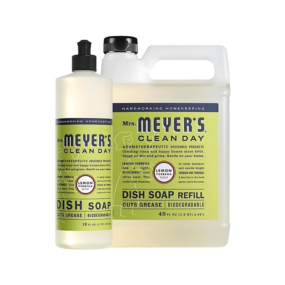 Mrs. MEYER'S Dish Soap Variety, 1 Dish Soap, 1 Refill, Lemon Verbena, 1 CT