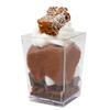 50 Pack 4 oz. Square Small Plastic Dessert Cup Hermes Professional-Grade Recyclable Transparent Disposable Party Cup for Parfait Desserts, Appetizers, and Events CMJJ view 3