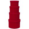 GnFlus Red Gift Boxes with Lids for Presents Set of 4 Round Velvet Nesting Christmas Gifts Box for Arrangements Flowers Wedding Birthday Valentines Bridesmaid Party Anniversary view 1