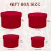 GnFlus Red Gift Boxes with Lids for Presents Set of 4 Round Velvet Nesting Christmas Gifts Box for Arrangements Flowers Wedding Birthday Valentines Bridesmaid Party Anniversary view 3