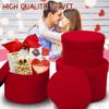 GnFlus Red Gift Boxes with Lids for Presents Set of 4 Round Velvet Nesting Christmas Gifts Box for Arrangements Flowers Wedding Birthday Valentines Bridesmaid Party Anniversary view 4