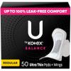 U by Kotex Balance Ultra Thin Pads with Wings, Regular Absorbency, 50 Count (Packaging May Vary) view 1