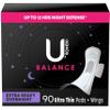 U by Kotex Balance Ultra Thin Overnight Pads with Wings, Extra Heavy Absorbency, 90 Count (3 Packs of 30) (Packaging May Vary) view 1