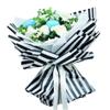 20 Pcs Striped Flower Wrapping Paper,Waterproof Valentine's Day Bouquet Wrapping Paper 23x23 Inch,Used for DIY Crafts, Gift Packaging, Flower Shop Bouquet Packaging (Black) view 2