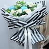 20 Pcs Striped Flower Wrapping Paper,Waterproof Valentine's Day Bouquet Wrapping Paper 23x23 Inch,Used for DIY Crafts, Gift Packaging, Flower Shop Bouquet Packaging (Black) view 4