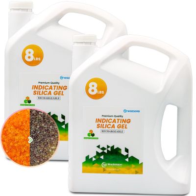 Wisesorb 16lbs Reusable Silica Gel Desiccant, Indicating - Orange to Dark Green, Desiccant Dehumidifiers, Moisture Absorbers for Storage