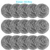 15 Pack Steel Wool Scrubber, Metal Kitchen Scrubbing Sponges, Dishwashing Scouring Pads Heavy Duty, Premium Stainless Steel Scrubbers for Cleaning Dishes Pots and Pans Bathroom Oven (Sliver) by VOPTON view 2