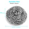 15 Pack Steel Wool Scrubber, Metal Kitchen Scrubbing Sponges, Dishwashing Scouring Pads Heavy Duty, Premium Stainless Steel Scrubbers for Cleaning Dishes Pots and Pans Bathroom Oven (Sliver) by VOPTON view 3