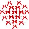 80 Pcs Red Bows Satin Ribbon Bows Christmas Bows with Twist Ties for Santa Gift Wrapping Christmas Party Decoration view 1