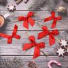 80 Pcs Red Bows Satin Ribbon Bows Christmas Bows with Twist Ties for Santa Gift Wrapping Christmas Party Decoration view 3