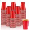 Lounsweer 100 Pack 16 Ounce Plastic Party Cups Heavy Duty Drinking Water Cups for Valentine Carnival St. Patrick's Day Holiday Festival Wedding Birthday Party Supplies(Red) view 1