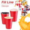 Lounsweer 100 Pack 16 Ounce Plastic Party Cups Heavy Duty Drinking Water Cups for Valentine Carnival St. Patrick's Day Holiday Festival Wedding Birthday Party Supplies(Red) view 3