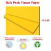 Packanewly Bulk Tissue Paper Gift Wrap, 480 Sheets Yellow, 15 x 20 Inch Wrapping Paper for Art Craft Festival Birthday Party Floral Pompom view 2