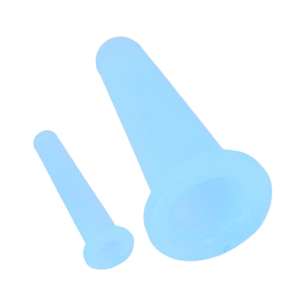 2 PCS Face Cupping Set Mini Silicone Soft Portable Vacuum Suction Massage Cups for Adults Home Use (Blue)