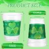 100 Pcs 12 oz Happy St Patrick's Day Shamrock Cups St Patty's Day Disposable Clear Plastic Cups Lucky St Patrick's Day Cup for Holiday Birthday Party Supplies Beer Beverage Snacks(Novel Style) view 2
