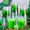 100 Pcs 12 oz Happy St Patrick's Day Shamrock Cups St Patty's Day Disposable Clear Plastic Cups Lucky St Patrick's Day Cup for Holiday Birthday Party Supplies Beer Beverage Snacks(Classic Style) view 4
