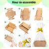 Eccliy 66 Pcs 12" x 10" Valentines Day Baskets Extra Large Baskets for Gifts Empty Set, 12 Cardboard Empty Gift Basket 24 Bags and 30 Bows for Birthday Thanksgiving Wedding Easter Holiday Party view 3
