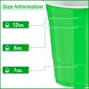 Lounsweer 100 Pack 16 Ounce Plastic Party Cups Heavy Duty Drinking Water Cups for Valentine Carnival St. Patrick's Day Holiday Festival Wedding Birthday Party Supplies(Green) view 2