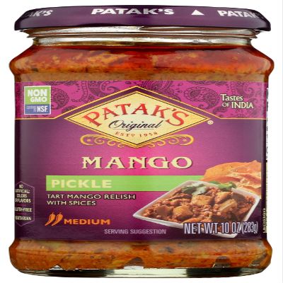 Patak's Pickled Mango, Medium Spice, No Artificial Flavor, No Preservatives, 10 Ounce (Pack of 6)