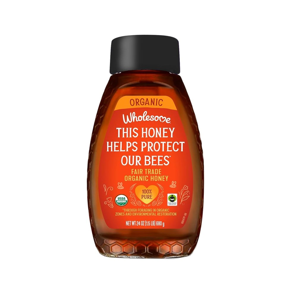 Wholesome Sweeteners 24-Ounce Organic Honey Bottle, 100% Pure, Fair Trade Certified, Non GMO Project Verified & Gluten Free, 6 Pack