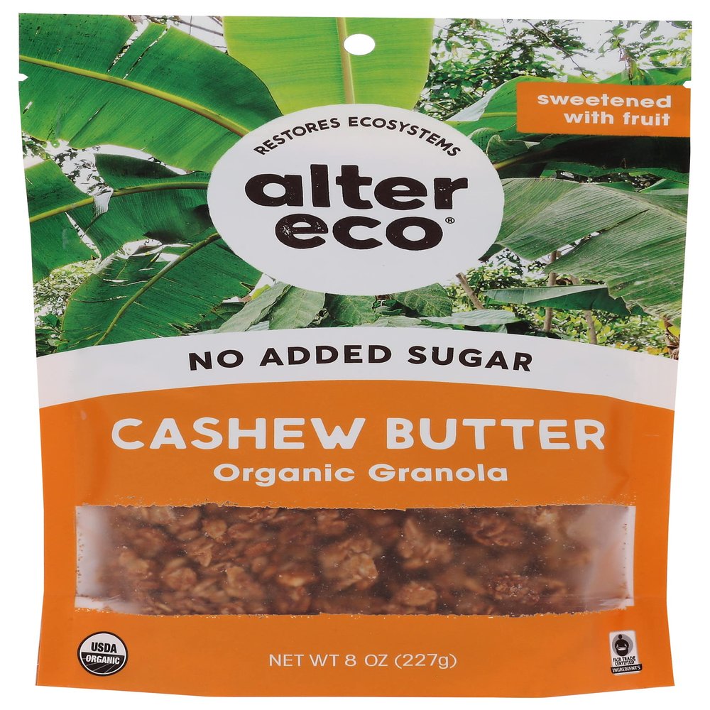 Alter Eco Organic Cashew Butter Granola, No Artificial Sweetener, 8 Ounce (Pack of 6)