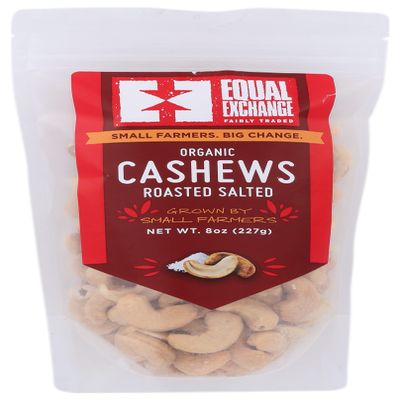 Equal Exchange Organic Roasted and Salted Cashews, Chemical Free, 8 Ounce (Pack of 6)