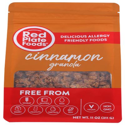 Red Plate Foods Cinnamon Flavored Granola, Gluten Free, Non GMO, 11 Ounce (Pack of 6)