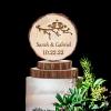 Personalized Rustic Wedding Cake Toppers,Wood Slice Love Birds Mr and Mrs Cake Topper,Customize Your Own Anniversary Cake Topper view 1