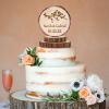 Personalized Rustic Wedding Cake Toppers,Wood Slice Love Birds Mr and Mrs Cake Topper,Customize Your Own Anniversary Cake Topper view 3