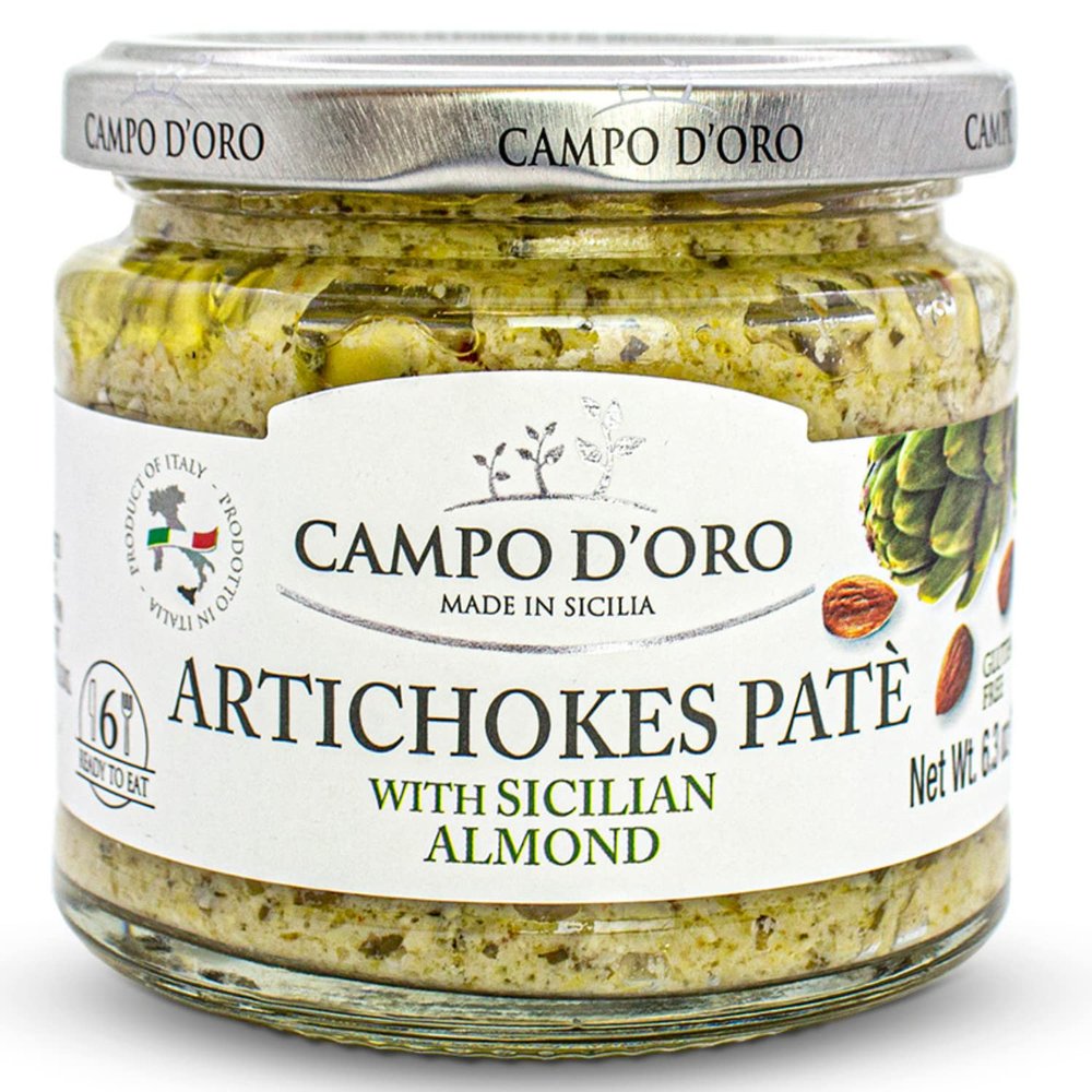 CAMPO D'ORO - Creamy Artichoke and Almond Dip, 6.35 oz, 180 g, Non GMO