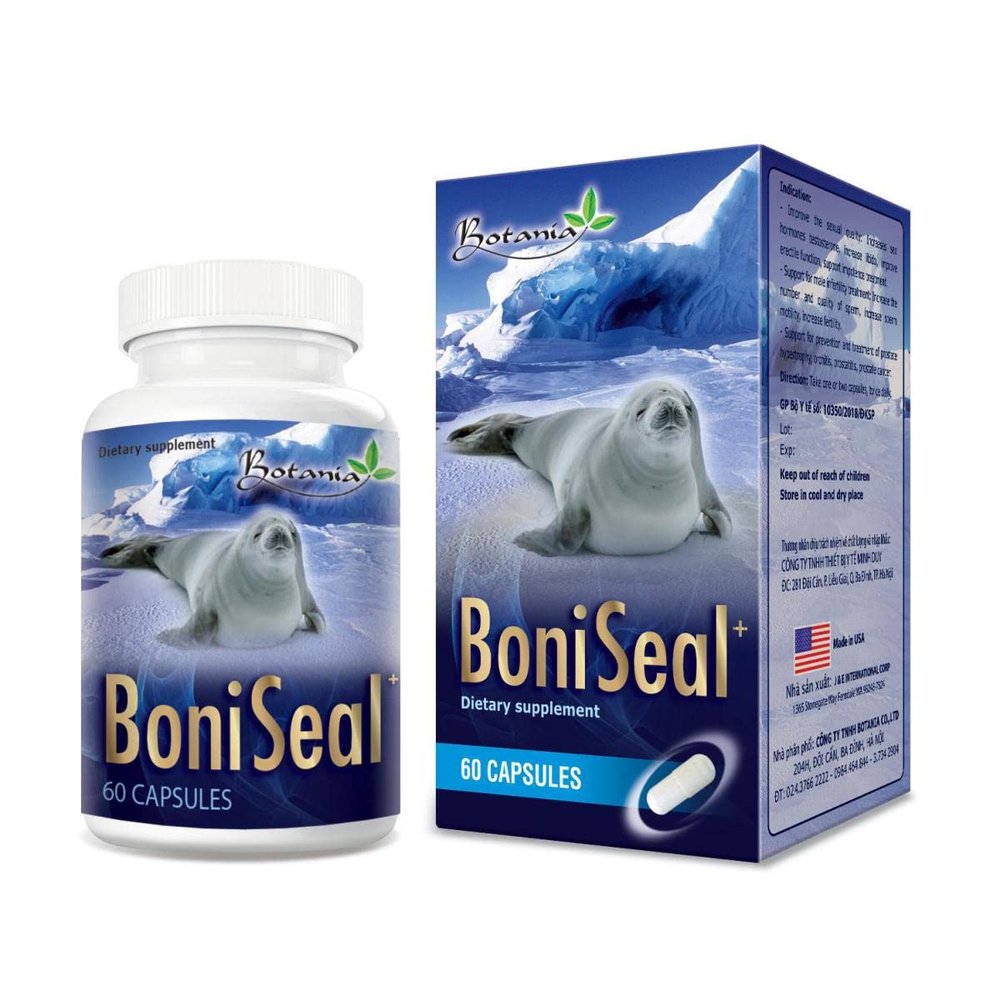 02 Box of 60 Capsules - Vien Uong BoniSeal, Tang Cuong Sinh Ly, Bo Than Trang Duong, Giam Vo Sinh, Keo dai Thoi Gian