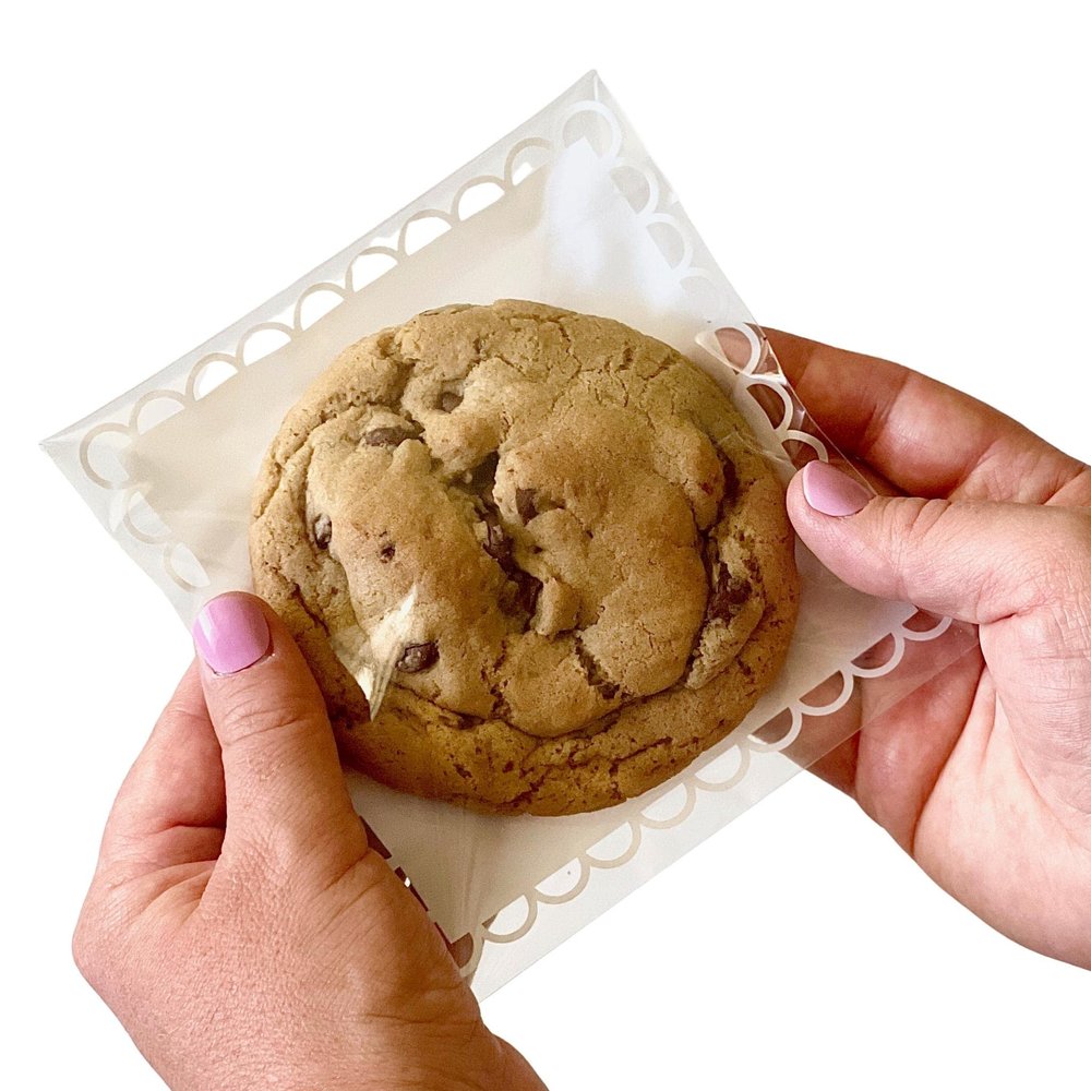 BRMARKET Premium Cellophane Bakery Bags - Crystal Clear Self-Sealing Bags for Gifting, Baking, and Parties - 100ct | 5x5 inches